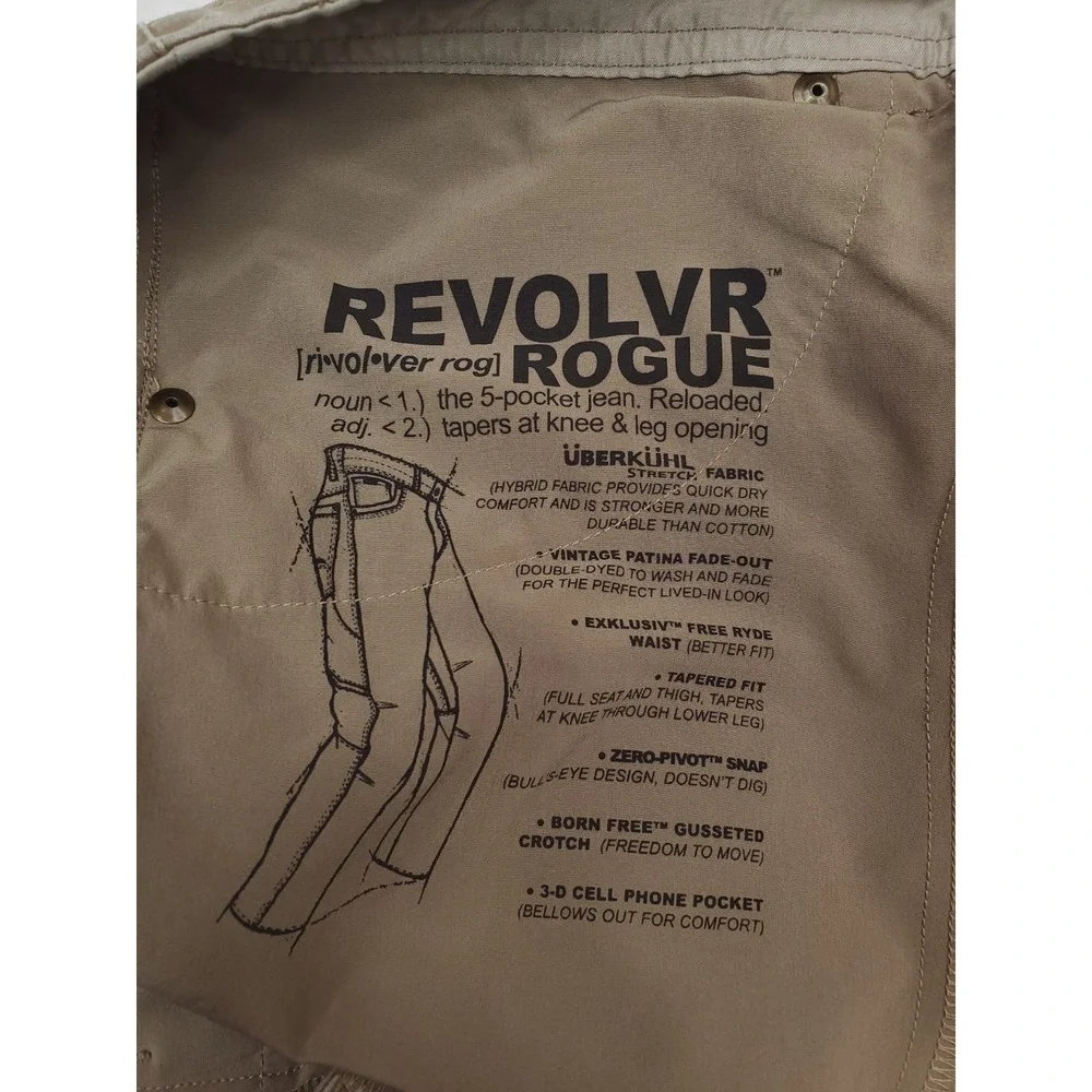 Kuhl Pants Mens 36x30 Taupe Revolvr Rogue Vintage Patina‎ Dye Relaxed Tapered